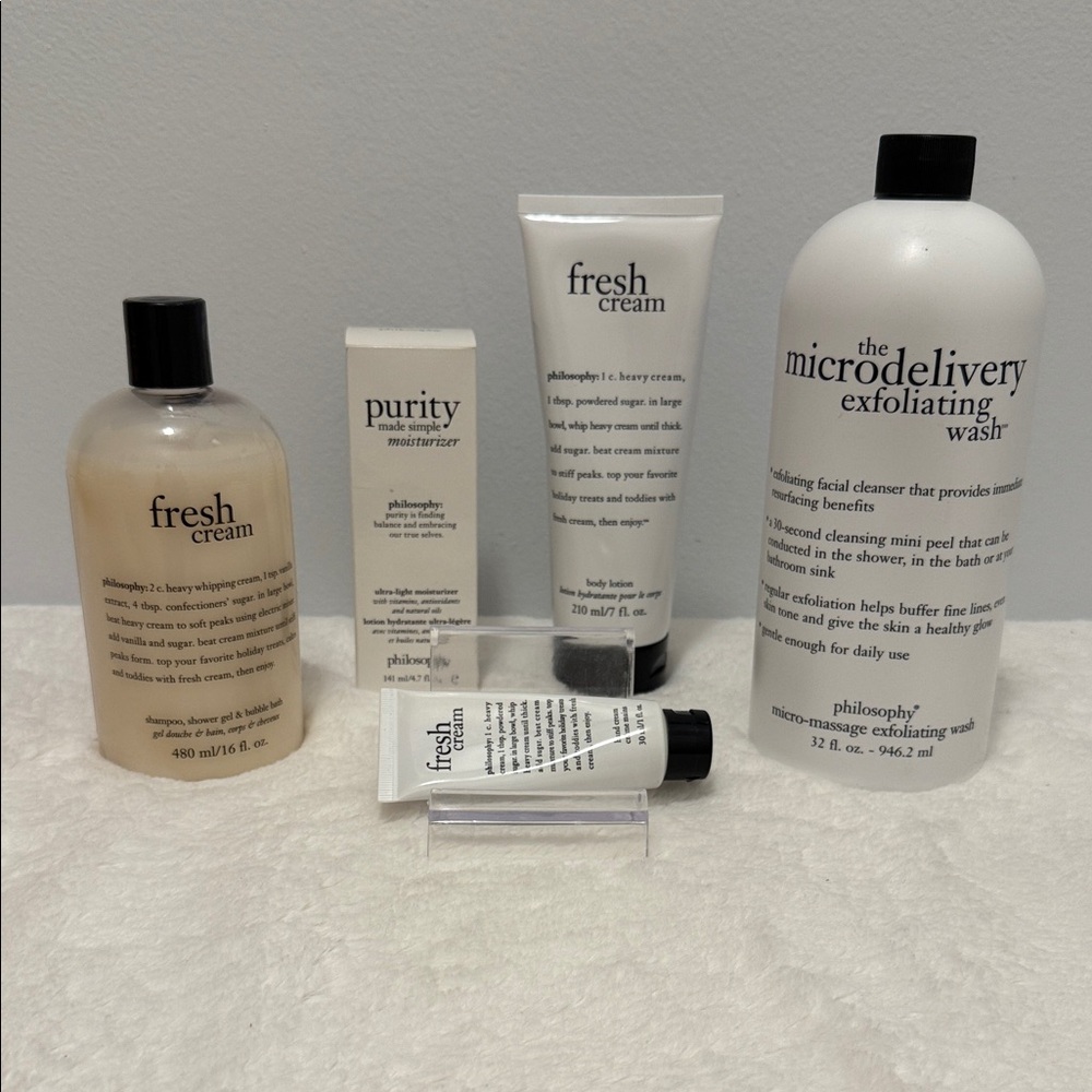 Philosophy 5 Piece Lot  Fresh Cream and Purity Skincare Collection NEW